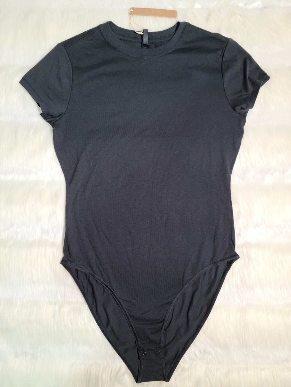 SKIMS Relax Tees T-Shirt Bodysuit Black Onyx Women XS NEW